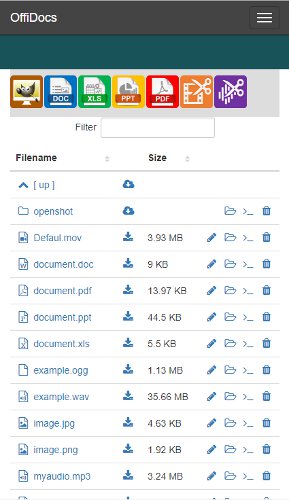 OffiDocs file managers to create and edit doc, xls, ppt, audio, video, images OffiDocs file managers to create and edit doc, xls, ppt, audio, video, images