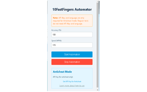 10FastFingers Automator from Chrome web store to be run with OffiDocs Chromium online 10FastFingers Automator from Chrome web store to be run with OffiDocs Chromium online