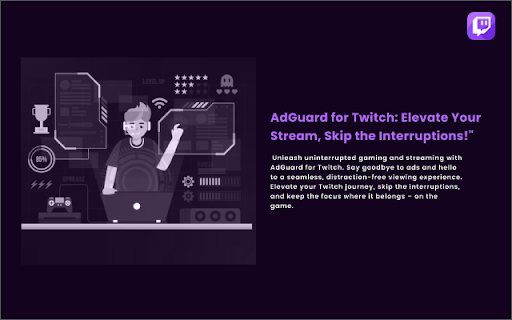 AD Block for Twitch Twitch ADBlock from Chrome web store to be run with OffiDocs Chromium online AD Block for Twitch Twitch ADBlock from Chrome web store to be run with OffiDocs Chromium online