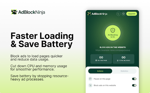 AdBlock Ninja – Block Ads, Boost Privacy, and Browse Faster from Chrome web store to be run with OffiDocs Chromium online AdBlock Ninja – Block Ads, Boost Privacy, and Browse Faster from Chrome web store to be run with OffiDocs Chromium online