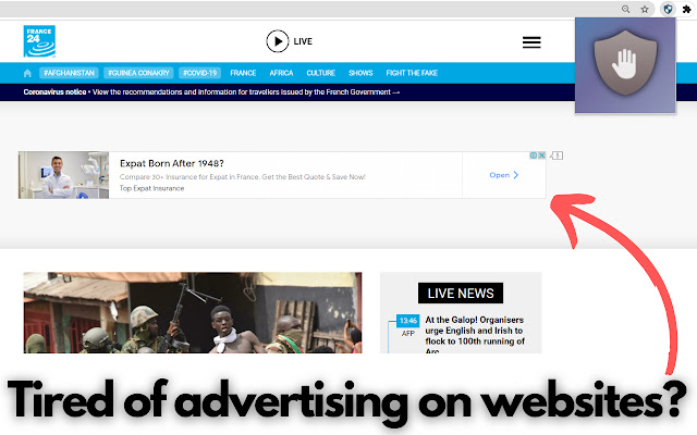 AdBlock Shield from Chrome web store to be run with OffiDocs Chromium online AdBlock Shield from Chrome web store to be run with OffiDocs Chromium online