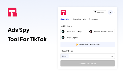Ad Library TikTok Ad Spy Tool Track Competitors from Chrome web store to be run with OffiDocs Chromium online Ad Library TikTok Ad Spy Tool Track Competitors from Chrome web store to be run with OffiDocs Chromium online