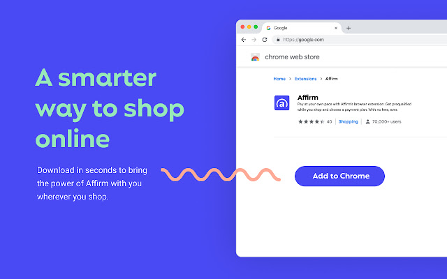 Affirm: Buy Now, Pay Later from Chrome web store to be run with OffiDocs Chromium online Affirm: Buy Now, Pay Later from Chrome web store to be run with OffiDocs Chromium online