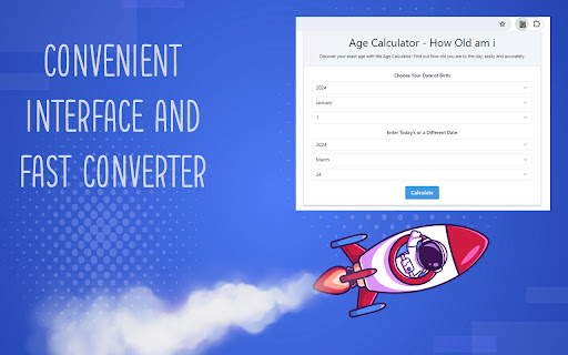 Age Calculator How Old am i from Chrome web store to be run with OffiDocs Chromium online Age Calculator How Old am i from Chrome web store to be run with OffiDocs Chromium online