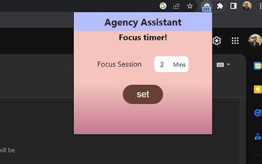 Agency Assistant from Chrome web store to be run with OffiDocs Chromium online Agency Assistant from Chrome web store to be run with OffiDocs Chromium online