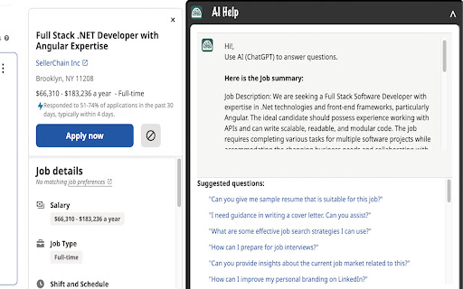 AI Help for Job search from Chrome web store to be run with OffiDocs Chromium online AI Help for Job search from Chrome web store to be run with OffiDocs Chromium online