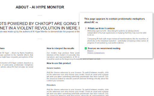 AI Hype Monitor from Chrome web store to be run with OffiDocs Chromium online AI Hype Monitor from Chrome web store to be run with OffiDocs Chromium online