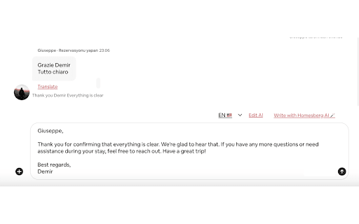 Airbnb AI Message Assistant by Homesberg from Chrome web store to be run with OffiDocs Chromium online Airbnb AI Message Assistant by Homesberg from Chrome web store to be run with OffiDocs Chromium online