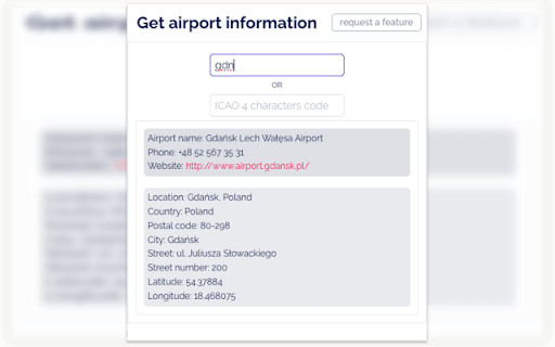Airport Info Extension from Chrome web store to be run with OffiDocs Chromium online Airport Info Extension from Chrome web store to be run with OffiDocs Chromium online