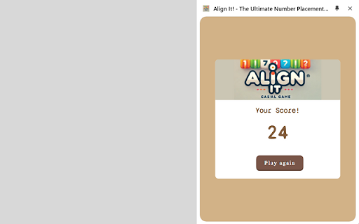 Align It! The Ultimate Number Placement Game | Logic | Guess from Chrome web store to be run with OffiDocs Chromium online Align It! The Ultimate Number Placement Game | Logic | Guess from Chrome web store to be run with OffiDocs Chromium online