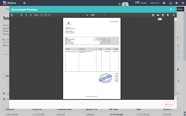 Aliphia Invoice from Chrome web store to be run with OffiDocs Chromium online Aliphia Invoice from Chrome web store to be run with OffiDocs Chromium online