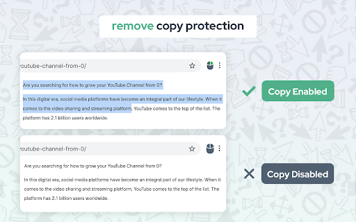 Allow Copy Select Enable Right Click from Chrome web store to be run with OffiDocs Chromium online Allow Copy Select Enable Right Click from Chrome web store to be run with OffiDocs Chromium online
