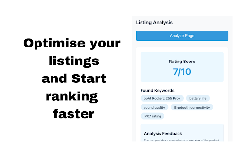 Amazon Product Optimizer by Revns from Chrome web store to be run with OffiDocs Chromium online Amazon Product Optimizer by Revns from Chrome web store to be run with OffiDocs Chromium online