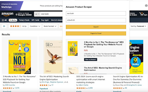 Amazon Product Scraper from Chrome web store to be run with OffiDocs Chromium online Amazon Product Scraper from Chrome web store to be run with OffiDocs Chromium online
