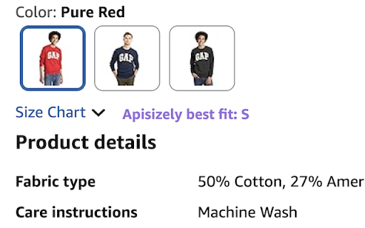 Apisizely: Size Suggestions for Clothing from Chrome web store to be run with OffiDocs Chromium online Apisizely: Size Suggestions for Clothing from Chrome web store to be run with OffiDocs Chromium online