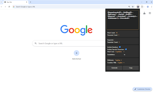 Aspin: Filipino Passphrase Generator from Chrome web store to be run with OffiDocs Chromium online Aspin: Filipino Passphrase Generator from Chrome web store to be run with OffiDocs Chromium online