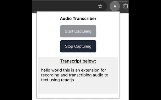 Audio Transcriber from Chrome web store to be run with OffiDocs Chromium online Audio Transcriber from Chrome web store to be run with OffiDocs Chromium online