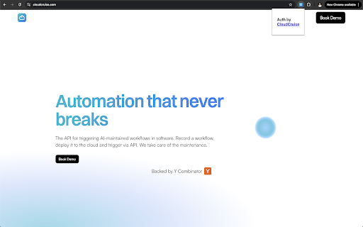 Auth by CloudCruise from Chrome web store to be run with OffiDocs Chromium online Auth by CloudCruise from Chrome web store to be run with OffiDocs Chromium online