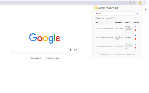 Auto Page Visit from Chrome web store to be run with OffiDocs Chromium online Auto Page Visit from Chrome web store to be run with OffiDocs Chromium online