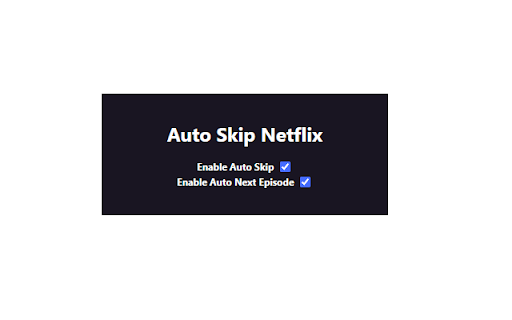 Auto Skip Netflix from Chrome web store to be run with OffiDocs Chromium online Auto Skip Netflix from Chrome web store to be run with OffiDocs Chromium online