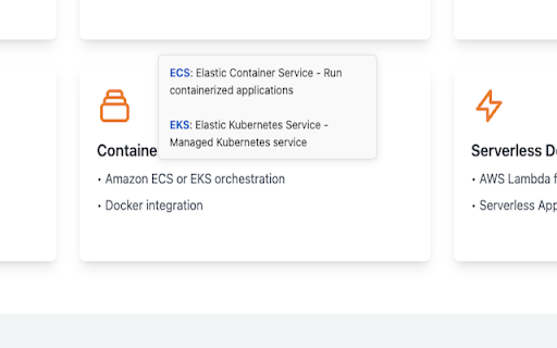 AWS Abbreviation Explainer For DevOps from Chrome web store to be run with OffiDocs Chromium online AWS Abbreviation Explainer For DevOps from Chrome web store to be run with OffiDocs Chromium online