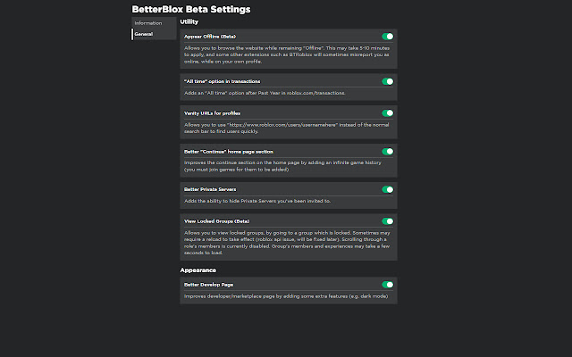BetterBlox Roblox Improved from Chrome web store to be run with OffiDocs Chromium online BetterBlox Roblox Improved from Chrome web store to be run with OffiDocs Chromium online
