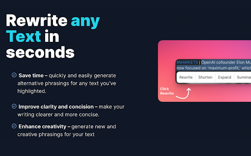 Bettertext chatGPT AI writing toolbox from Chrome web store to be run with OffiDocs Chromium online Bettertext chatGPT AI writing toolbox from Chrome web store to be run with OffiDocs Chromium online