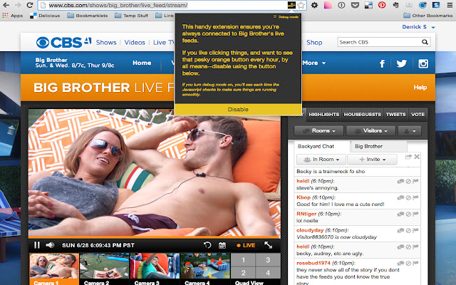 Big Brother 24/7 Live Feeds from Chrome web store to be run with OffiDocs Chromium online Big Brother 24/7 Live Feeds from Chrome web store to be run with OffiDocs Chromium online