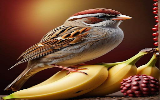 Bird perching on banana wallpaper from Chrome web store to be run with OffiDocs Chromium online Bird perching on banana wallpaper from Chrome web store to be run with OffiDocs Chromium online