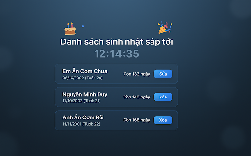 Birthday Countdown Multi from Chrome web store to be run with OffiDocs Chromium online Birthday Countdown Multi from Chrome web store to be run with OffiDocs Chromium online