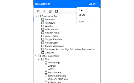 BK Exporter from Chrome web store to be run with OffiDocs Chromium online BK Exporter from Chrome web store to be run with OffiDocs Chromium online