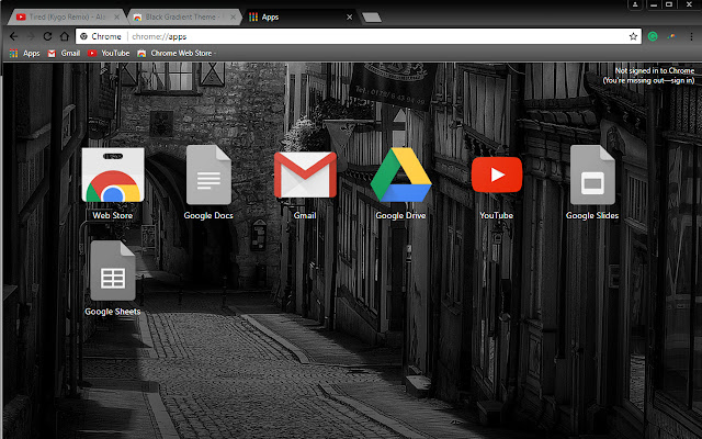 Black Gradient Theme from Chrome web store to be run with OffiDocs Chromium online Black Gradient Theme from Chrome web store to be run with OffiDocs Chromium online