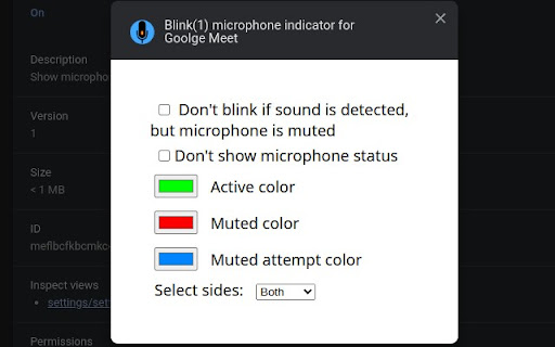 Blink(1) microphone indicator for Goolge Meet from Chrome web store to be run with OffiDocs Chromium online Blink(1) microphone indicator for Goolge Meet from Chrome web store to be run with OffiDocs Chromium online