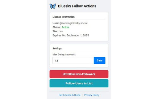 Bluesky Follow Actions from Chrome web store to be run with OffiDocs Chromium online Bluesky Follow Actions from Chrome web store to be run with OffiDocs Chromium online