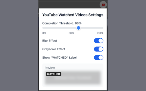 Blur All Watched Youtube Videos from Chrome web store to be run with OffiDocs Chromium online Blur All Watched Youtube Videos from Chrome web store to be run with OffiDocs Chromium online