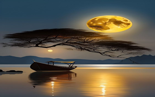 Boat under the moon and sun wallpaper from Chrome web store to be run with OffiDocs Chromium online Boat under the moon and sun wallpaper from Chrome web store to be run with OffiDocs Chromium online