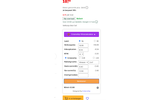 Bol.com winstcalculator from Chrome web store to be run with OffiDocs Chromium online Bol.com winstcalculator from Chrome web store to be run with OffiDocs Chromium online