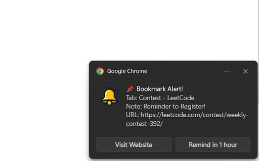 Bookmark Alert from Chrome web store to be run with OffiDocs Chromium online Bookmark Alert from Chrome web store to be run with OffiDocs Chromium online