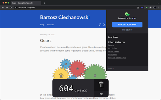 Bookmark Pruner from Chrome web store to be run with OffiDocs Chromium online Bookmark Pruner from Chrome web store to be run with OffiDocs Chromium online