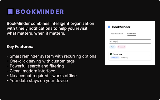 BookMinder from Chrome web store to be run with OffiDocs Chromium online BookMinder from Chrome web store to be run with OffiDocs Chromium online