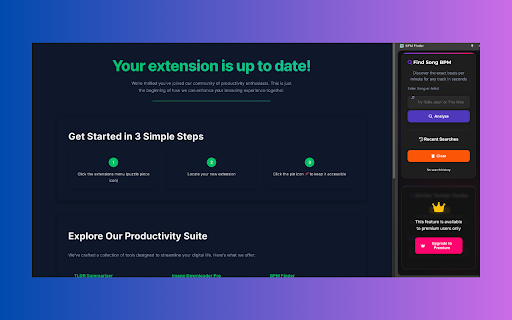 BPM Finder from Chrome web store to be run with OffiDocs Chromium online BPM Finder from Chrome web store to be run with OffiDocs Chromium online