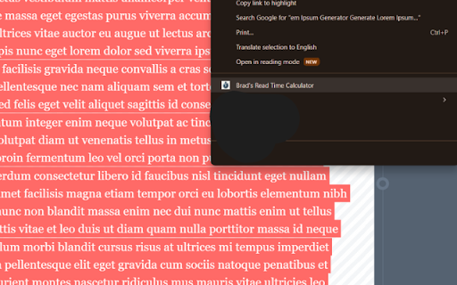 Brads Read Time Calculator from Chrome web store to be run with OffiDocs Chromium online Brads Read Time Calculator from Chrome web store to be run with OffiDocs Chromium online