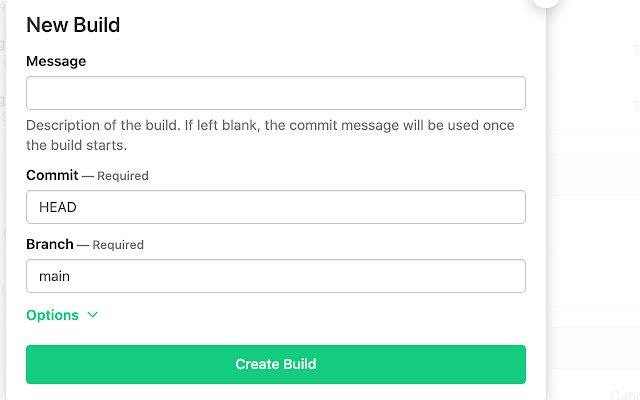 Buildkite New Build Branch Helper from Chrome web store to be run with OffiDocs Chromium online Buildkite New Build Branch Helper from Chrome web store to be run with OffiDocs Chromium online