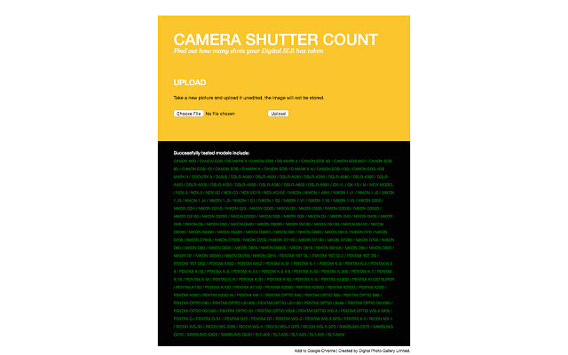 Camera Shutter Count from Chrome web store to be run with OffiDocs Chromium online Camera Shutter Count from Chrome web store to be run with OffiDocs Chromium online