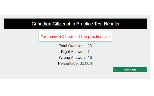 Canadian Citizenship Test from Chrome web store to be run with OffiDocs Chromium online Canadian Citizenship Test from Chrome web store to be run with OffiDocs Chromium online