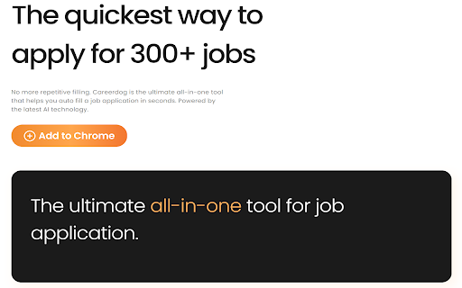 Careerdog The ultimate job application tool from Chrome web store to be run with OffiDocs Chromium online Careerdog The ultimate job application tool from Chrome web store to be run with OffiDocs Chromium online