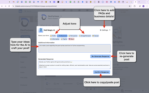 ChatGPT AI assistant for LinkedIn™ from Chrome web store to be run with OffiDocs Chromium online ChatGPT AI assistant for LinkedIn™ from Chrome web store to be run with OffiDocs Chromium online