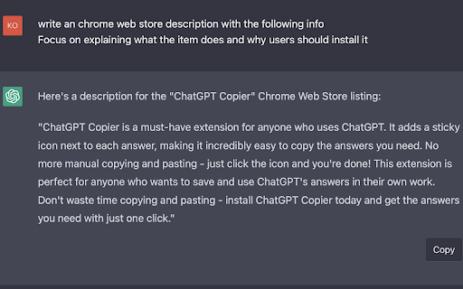 ChatGPT Copier from Chrome web store to be run with OffiDocs Chromium online ChatGPT Copier from Chrome web store to be run with OffiDocs Chromium online
