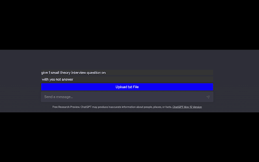 ChatGPT Line by Line File Uploader from Chrome web store to be run with OffiDocs Chromium online ChatGPT Line by Line File Uploader from Chrome web store to be run with OffiDocs Chromium online