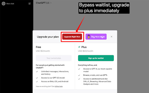 Chatgpt Plus Waitlist Skipper from Chrome web store to be run with OffiDocs Chromium online Chatgpt Plus Waitlist Skipper from Chrome web store to be run with OffiDocs Chromium online
